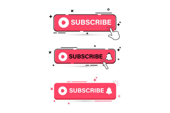 Download Subscribe Button Set Flat Illustration - Subscribe button Collection