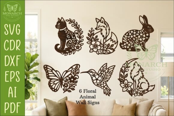 Download Floral Animal Wall Sign Bundle SVG Decor - Wall Collection