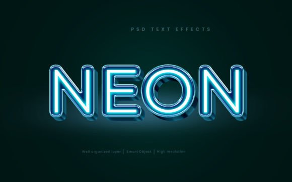 Download Neon Light Editable Text Effect PSD - Editable text Collection