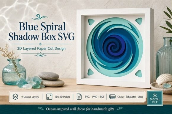 Download Blue Spiral Wall Art Svg - Wall Collection