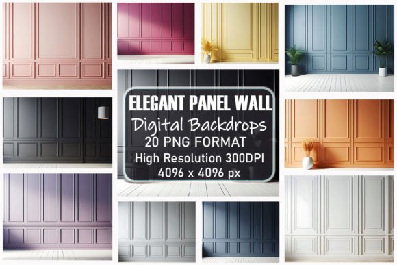 Download Elegant Panel Wall Digital Backdrop - Wall Collection