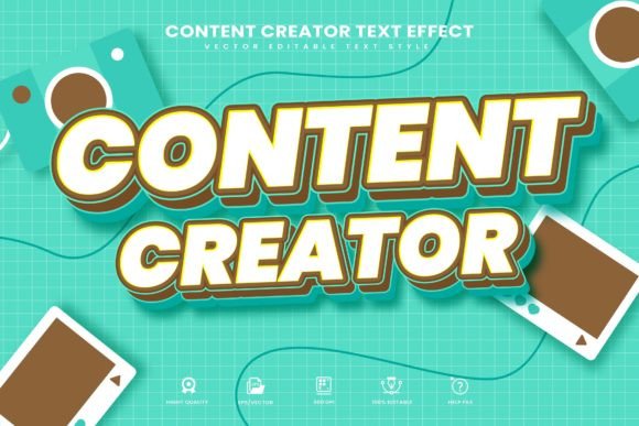 Download Content Creator Editable Text Effect - Editable text Collection