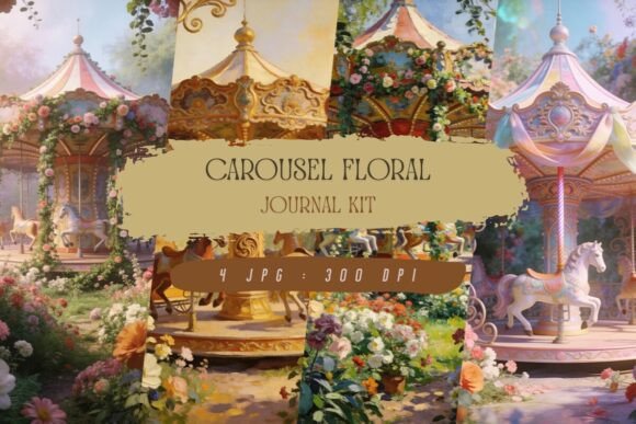 Download Carousel Floral Journal Kit, Wallpaper - Wall Collection